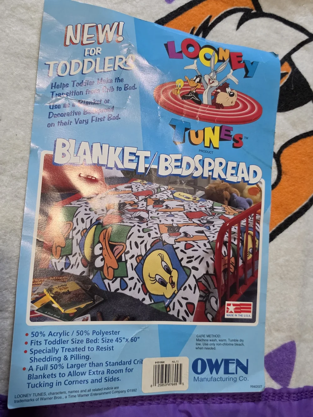 Vintage Looney Tunes Toddler Blanket/Bedspread